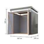 KOVINSKA VRTNA HIŠKA KARIBU AURUM 2 SIVI ALUMINIJ - slika 2